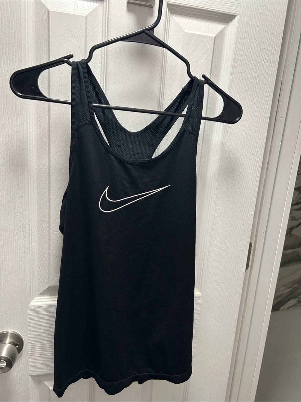 Nike Black Tank Top with White Swoosh Logo